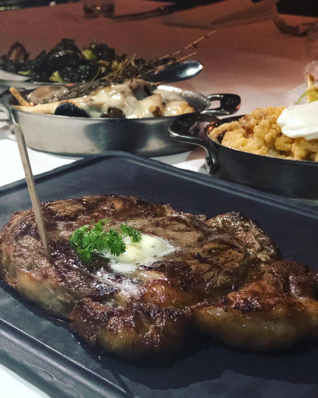 It’s not hard to eat out while traveling… for my birthday last night I had this ribeye that came with butter on top (without me asking), a cauliflower carbonara with an egg on top and tons of bacon, mushrooms smothered in cheese, and delicious Brussels sprouts!! All ordered straight off the menu with no changes made! Thank you for the fully keto meal Black+Blue in Vancouver